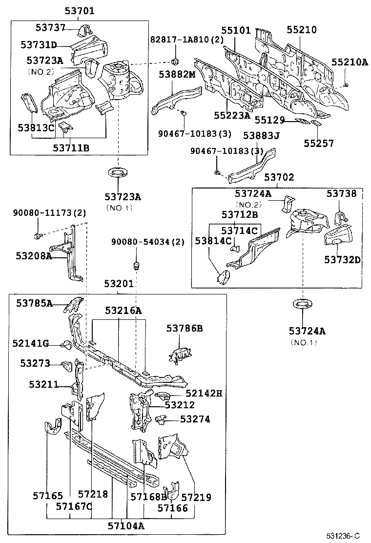 52142-02070 STAY, FRONT BUMPER, LH product image