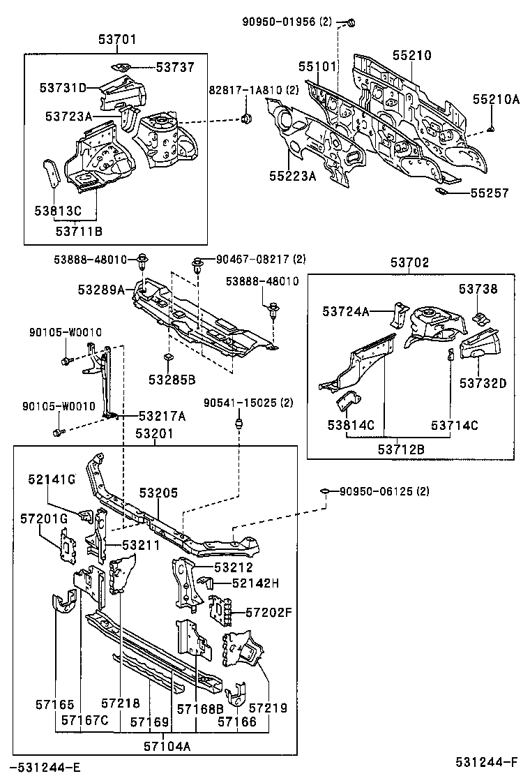 52142-02080 STAY, FRONT BUMPER, LH product image