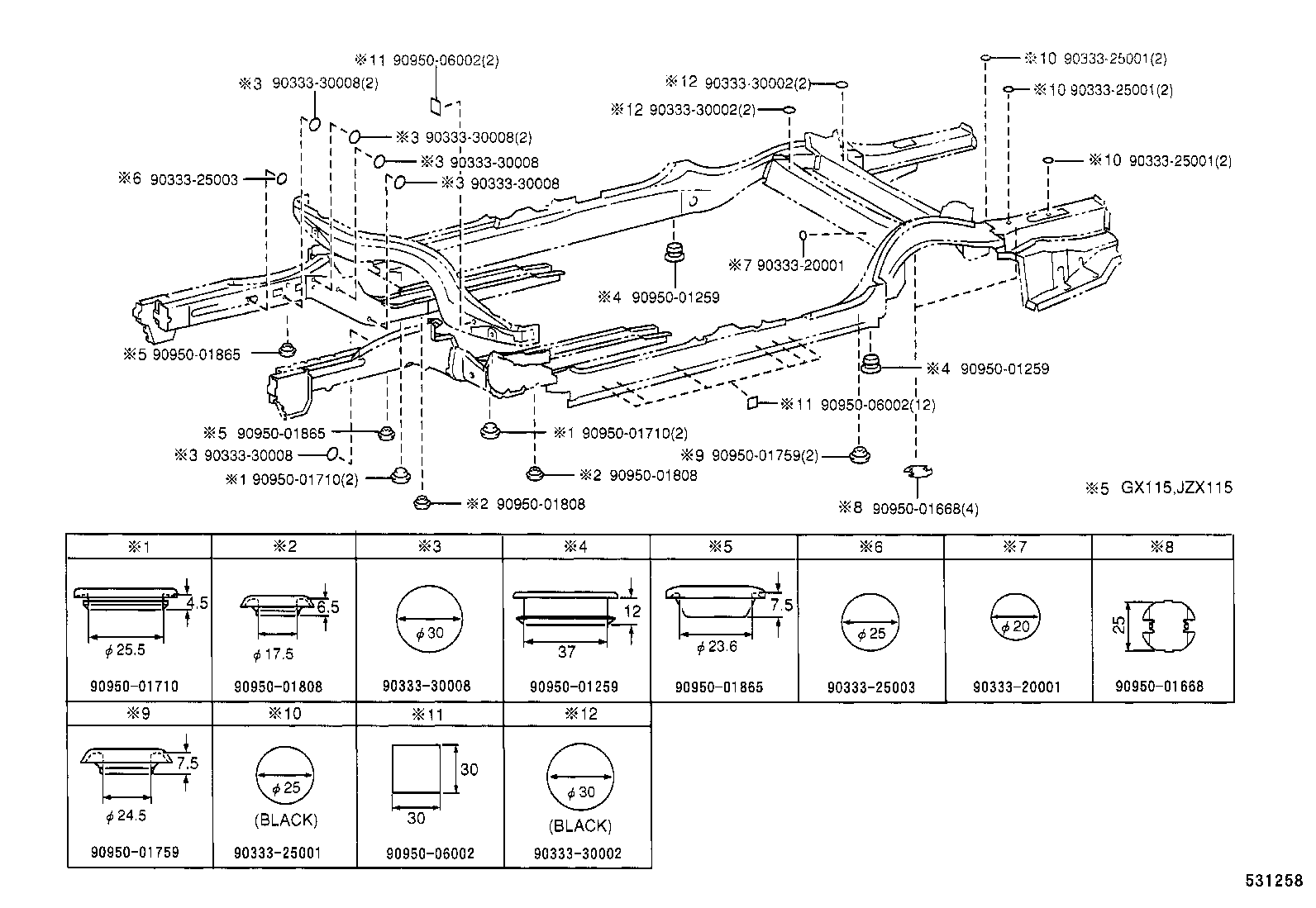 57102-22440 MEMBER SUB-ASSY, FRONT SIDE, LH product image