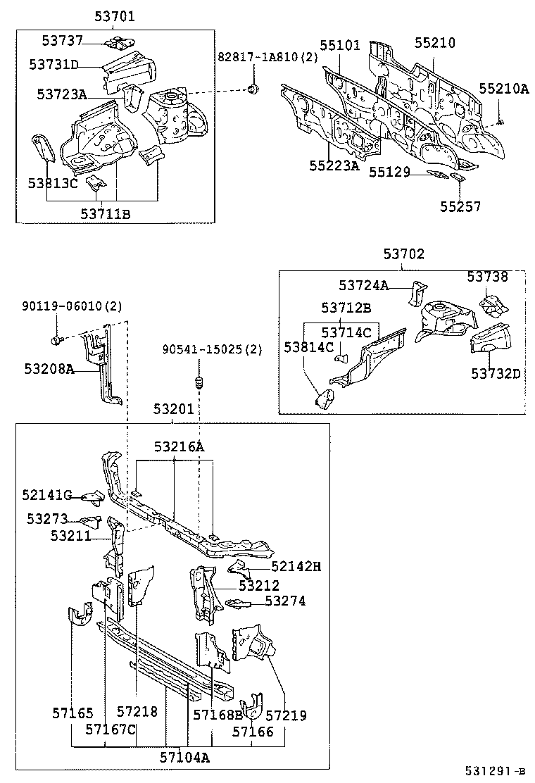 52142-02060 STAY, FRONT BUMPER, LH product image