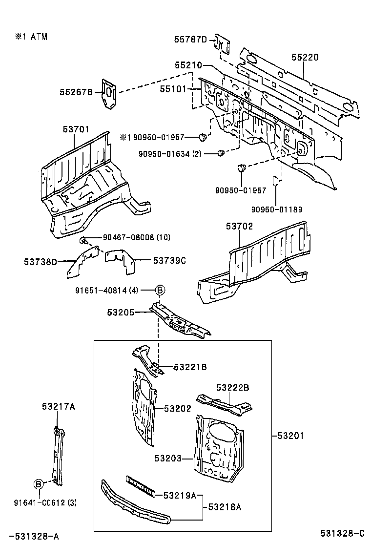 53221-0B030 BRACE, RADIATOR SUPPORT APRON, RH product image