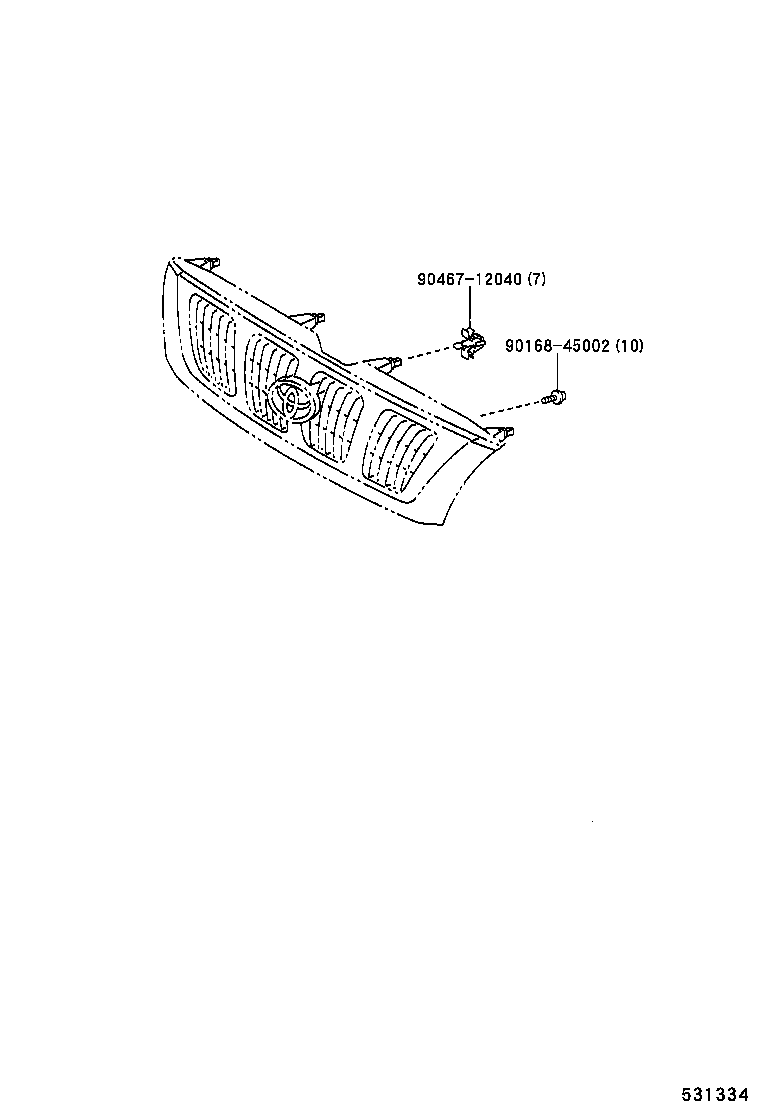 53111-04280 GRILLE, RADIATOR product image