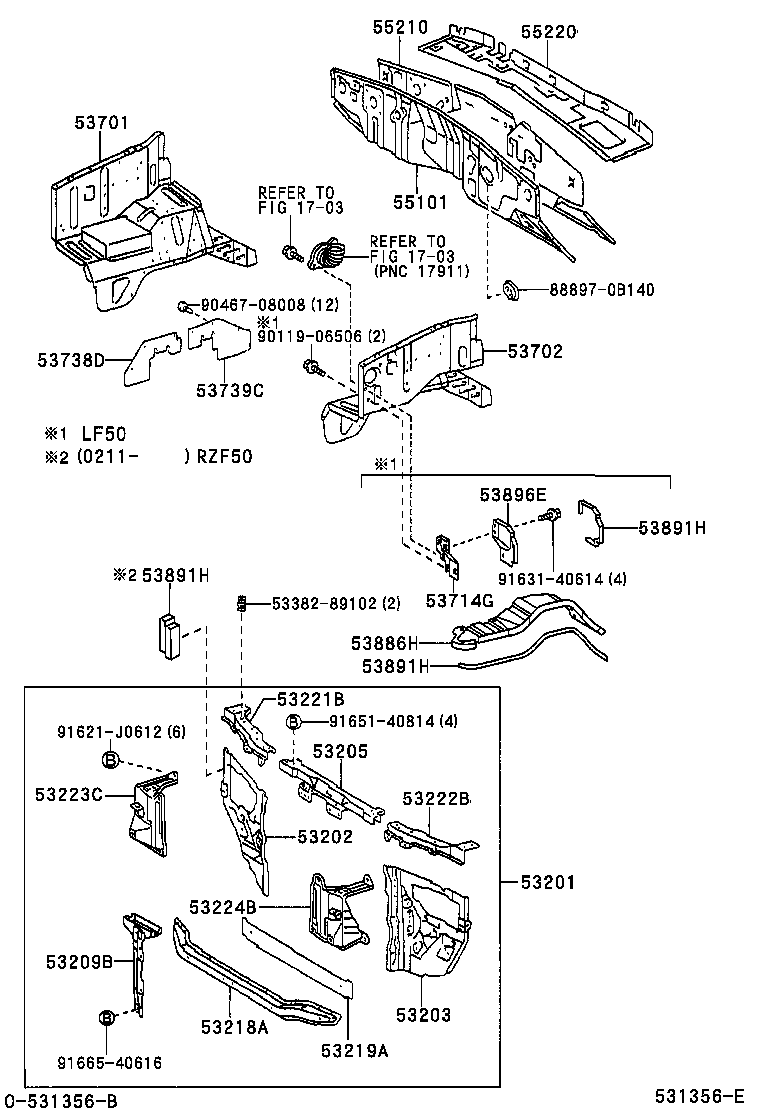 53209-0B100 BRACE SUB-ASSY, HOOD LOCK SUPPORT product image