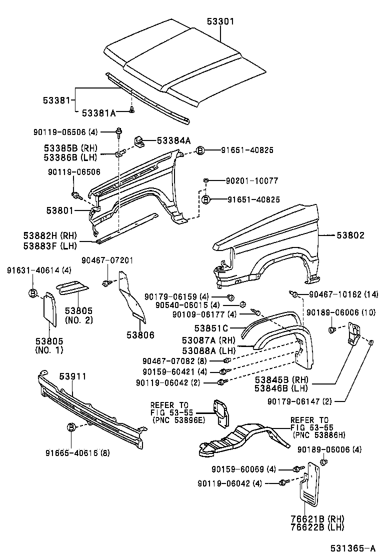90080-46298 CLIP(FOR HOOD TO RADIATOR SUPPORT SEAL) product image