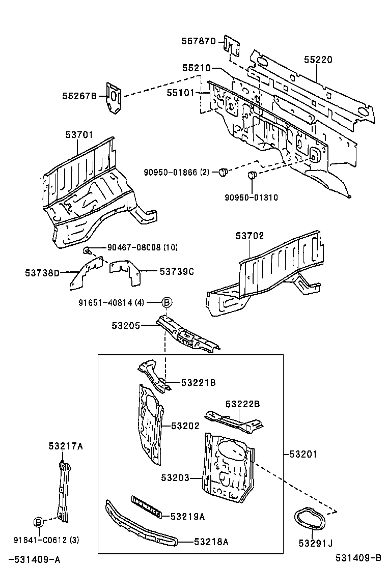 53221-0B030 BRACE, RADIATOR SUPPORT APRON, RH product image