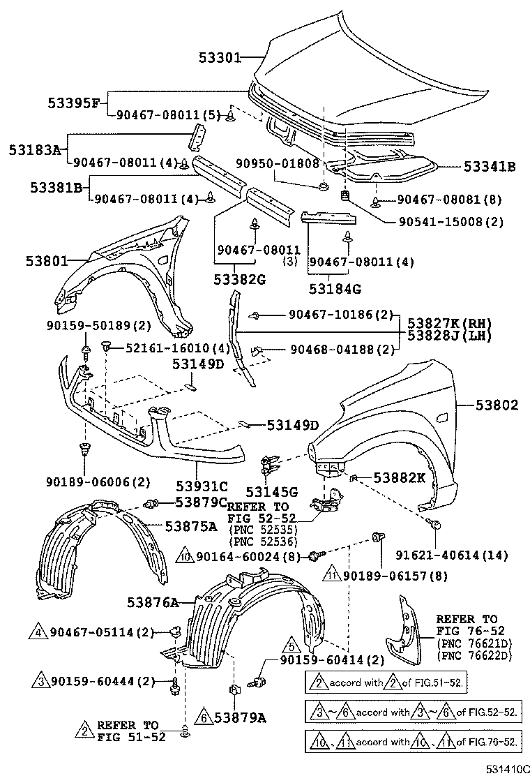 53812-42130 FENDER SUB-ASSY, FRONT LH product image