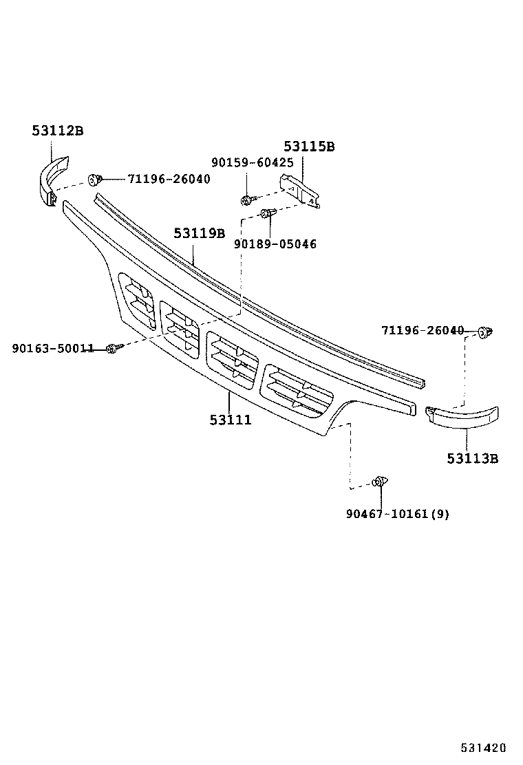 53111-37440 GRILLE, RADIATOR product image