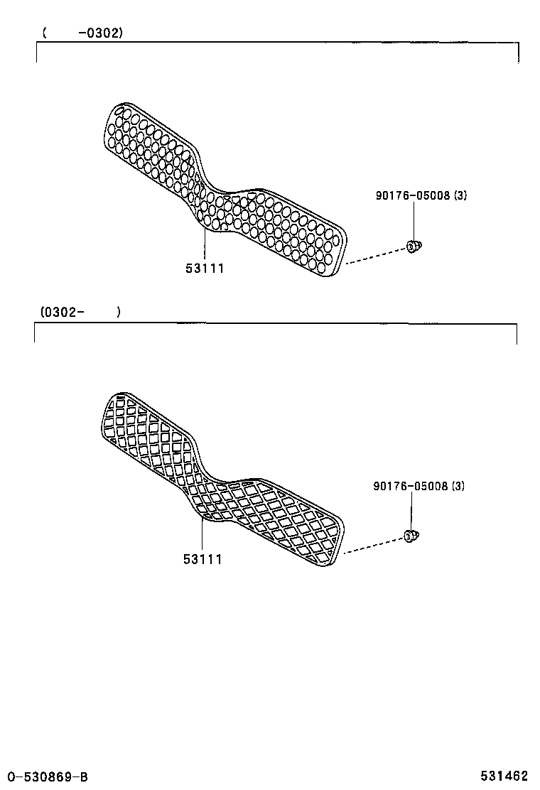 53101-0D090 GRILLE, RADIATOR product image