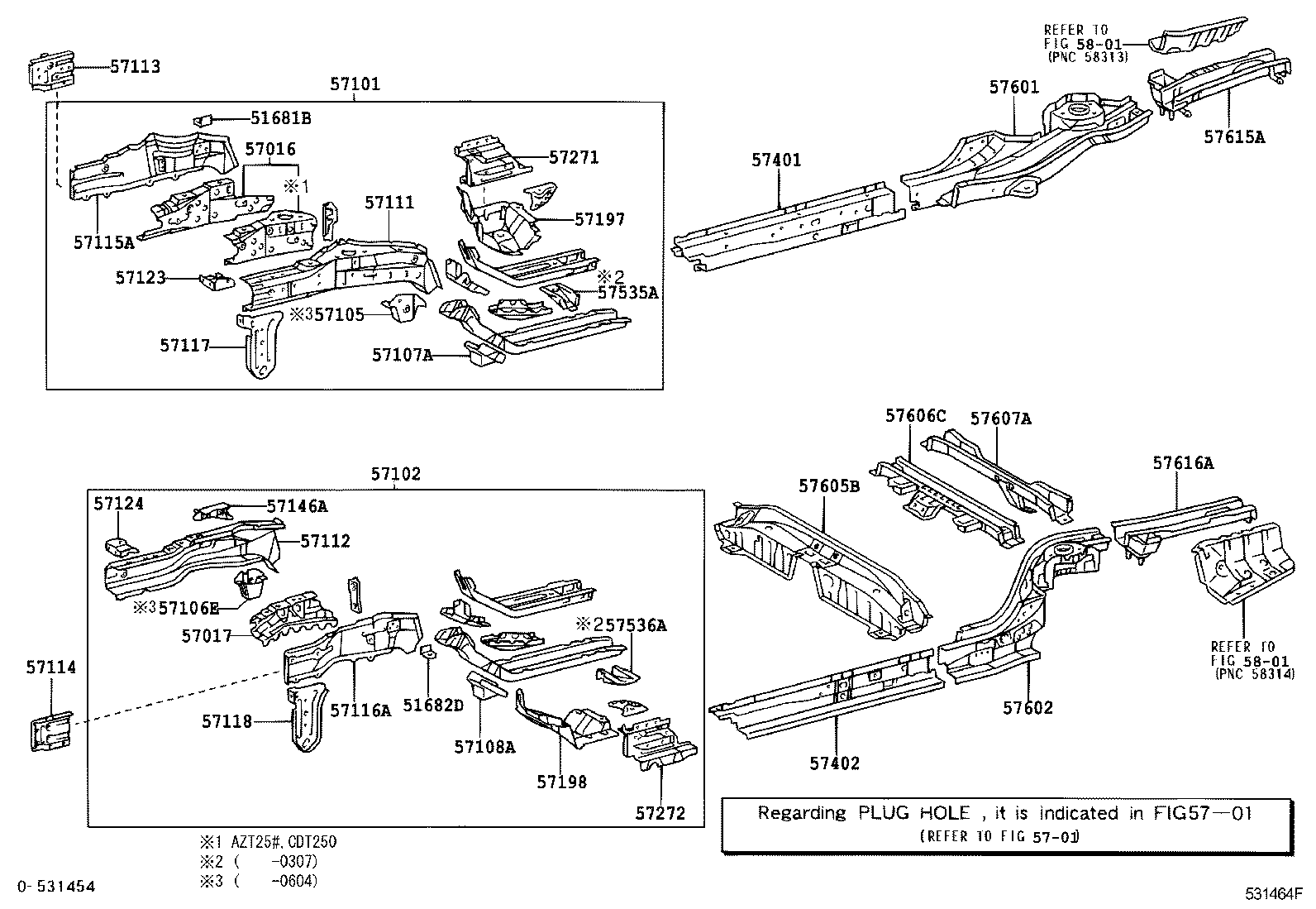 57607-05010 MEMBER SUB-ASSY, REAR FLOOR CROSS, NO.3 product image