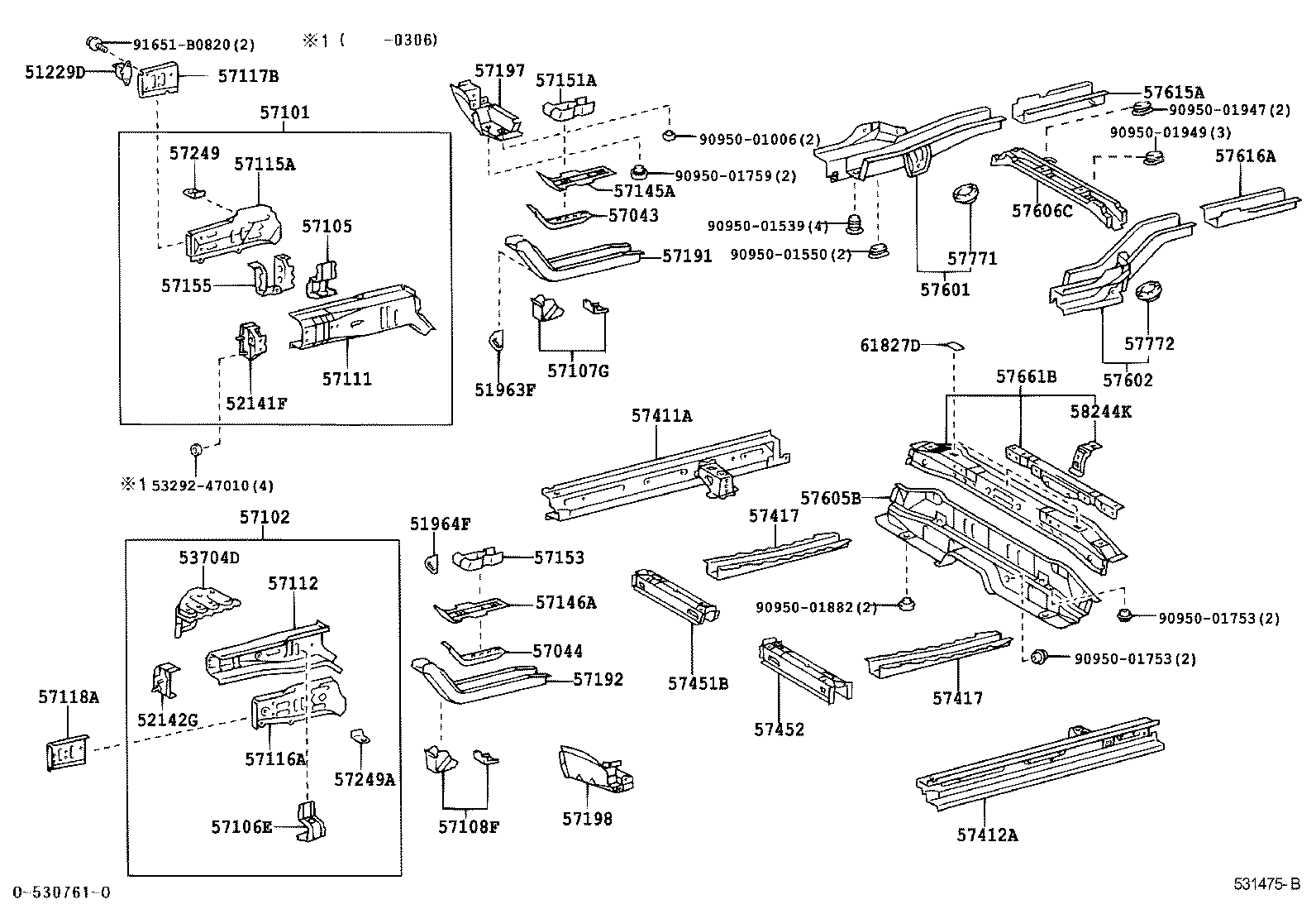 57102-0D900 MEMBER SUB-ASSY, FRONT SIDE, LH product image