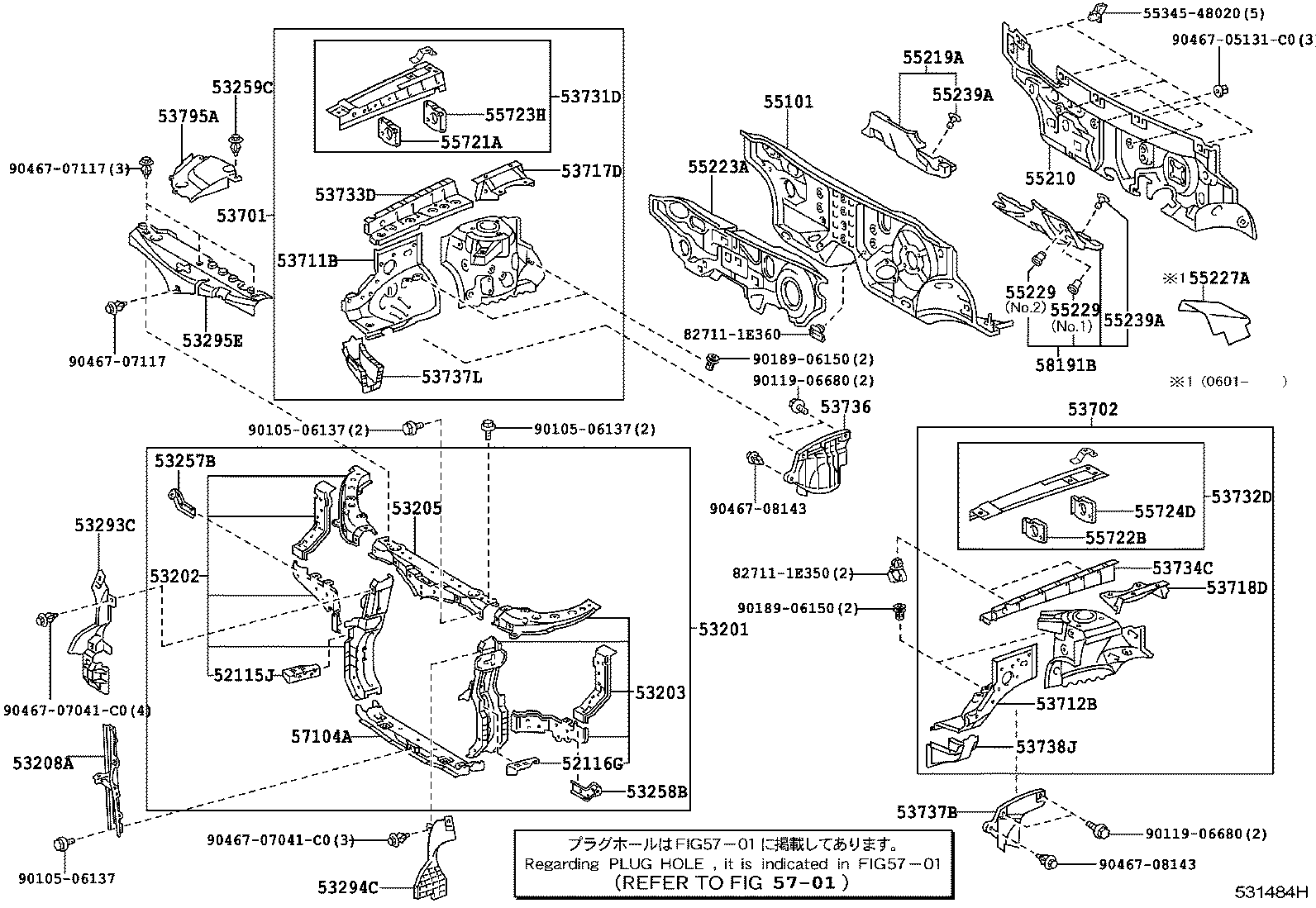 53208-48030 SUPPORT SUB-ASSY, HOOD LOCK product image
