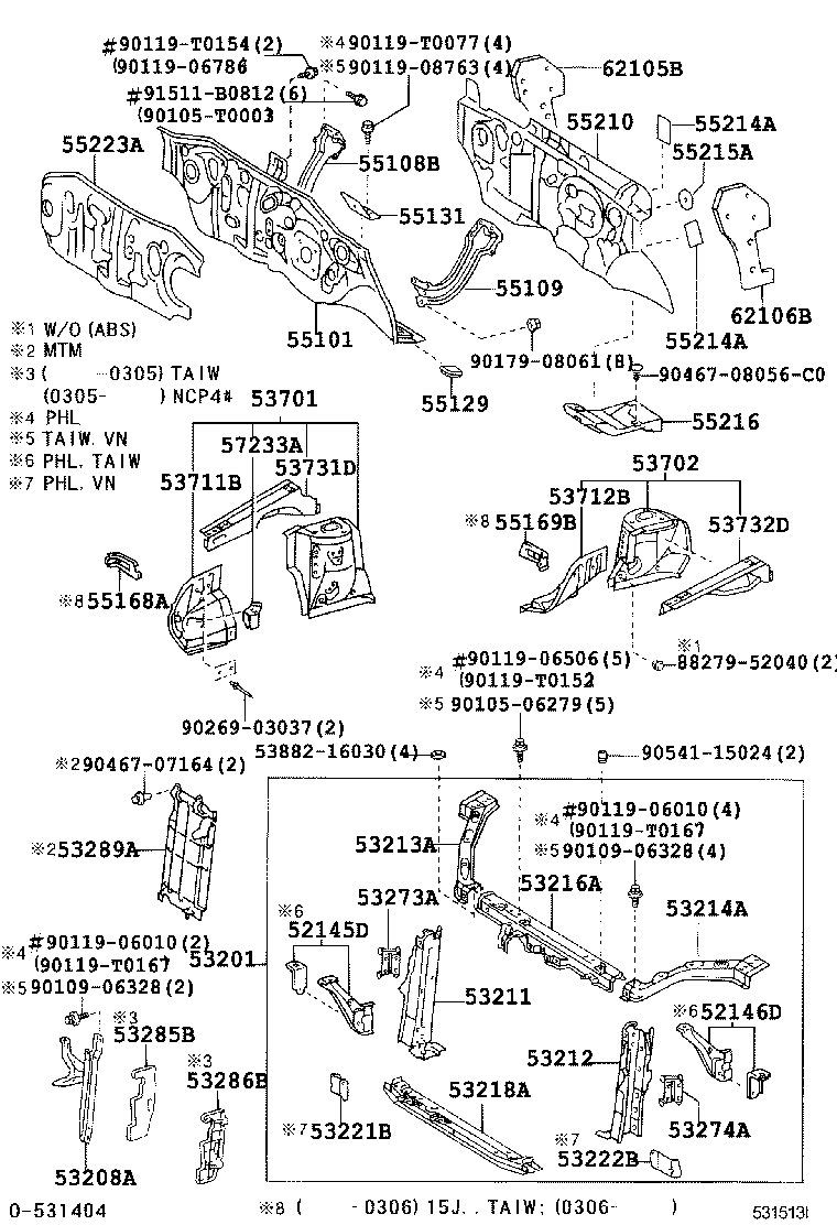 52145-0D020 BRACKET, FRONT BUMPER SIDE MOUNTING, RH product image