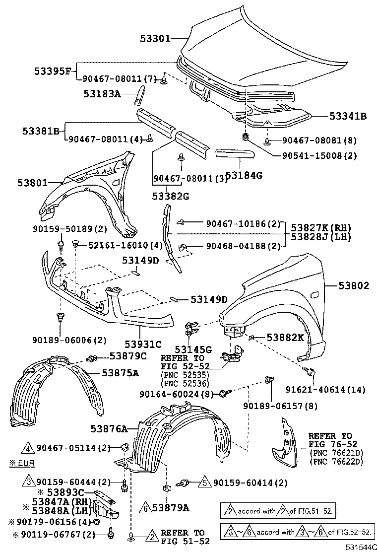 53879-60010 RETAINER, FRONT FENDER LINER product image