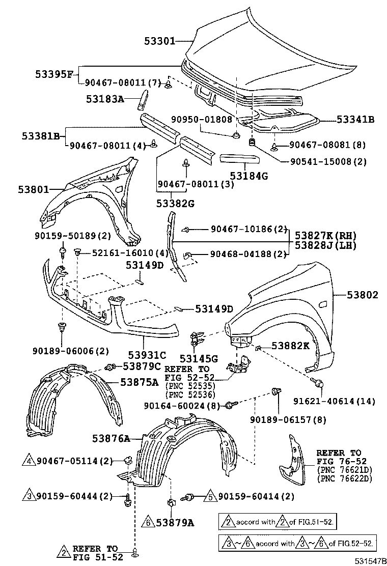 53812-42130 FENDER SUB-ASSY, FRONT LH product image