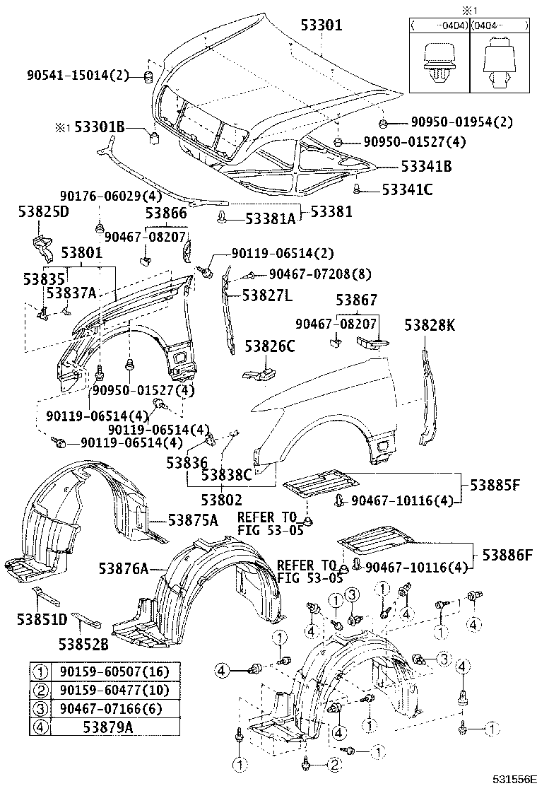 53388-50030 CUSHION, HOOD BUMPER product image