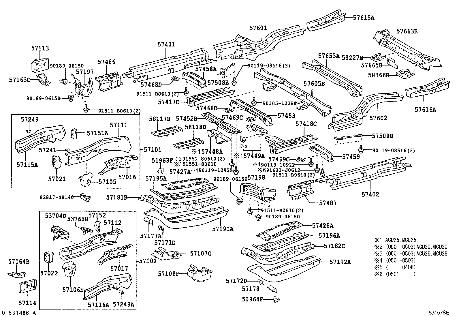 57112-48020 MEMBER, FRONT SIDE, LH product image