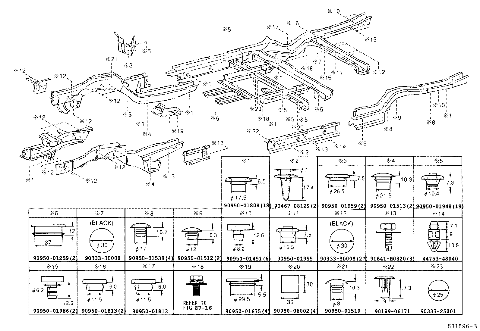 57102-48903 MEMBER SUB-ASSY, FRONT SIDE, LH product image