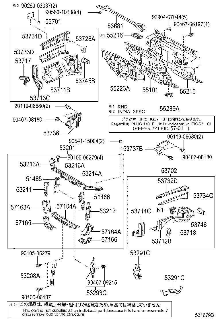 53729-33020 BRACKET, FENDER APRON, RH product image