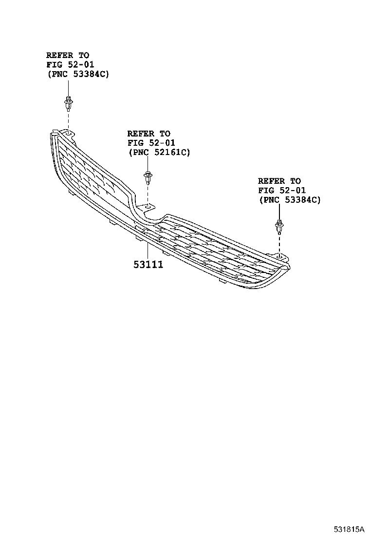 53111-68010 GRILLE, RADIATOR product image