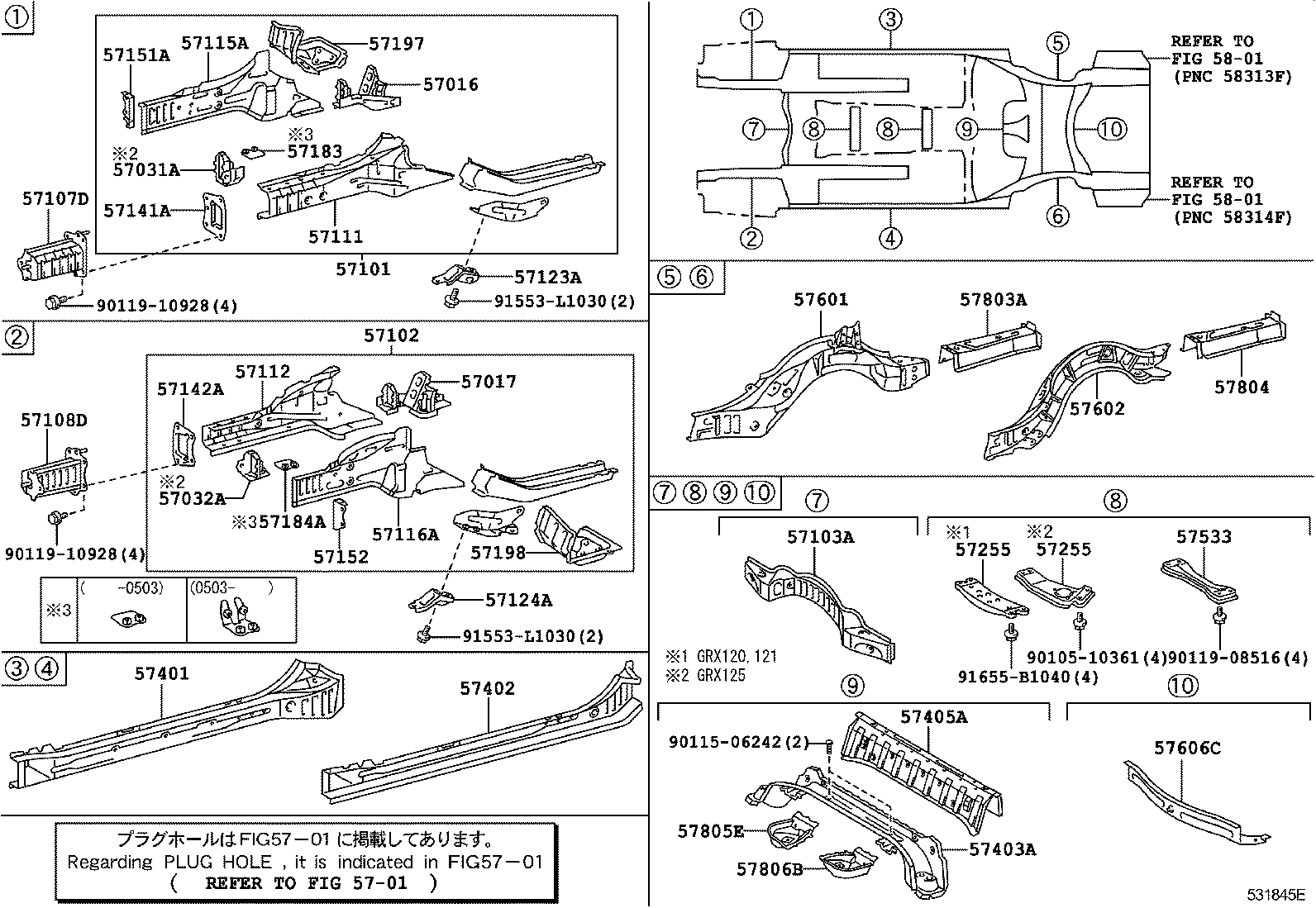 57017-30050 REINFORCEMENT SUB-ASSY, FRONT SIDE MEMBER, LH product image