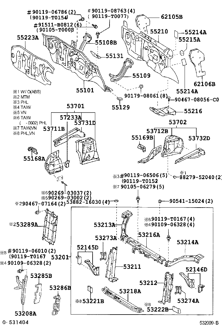 52145-0D020 BRACKET, FRONT BUMPER SIDE MOUNTING, RH product image