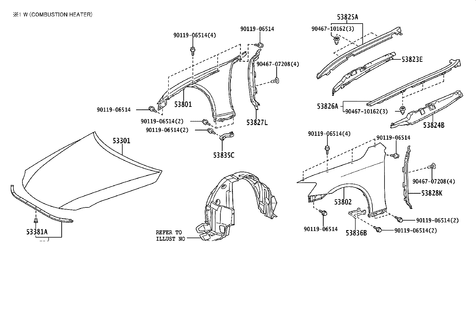 53381-53020 SEAL, HOOD TO RADIATOR SUPPORT product image