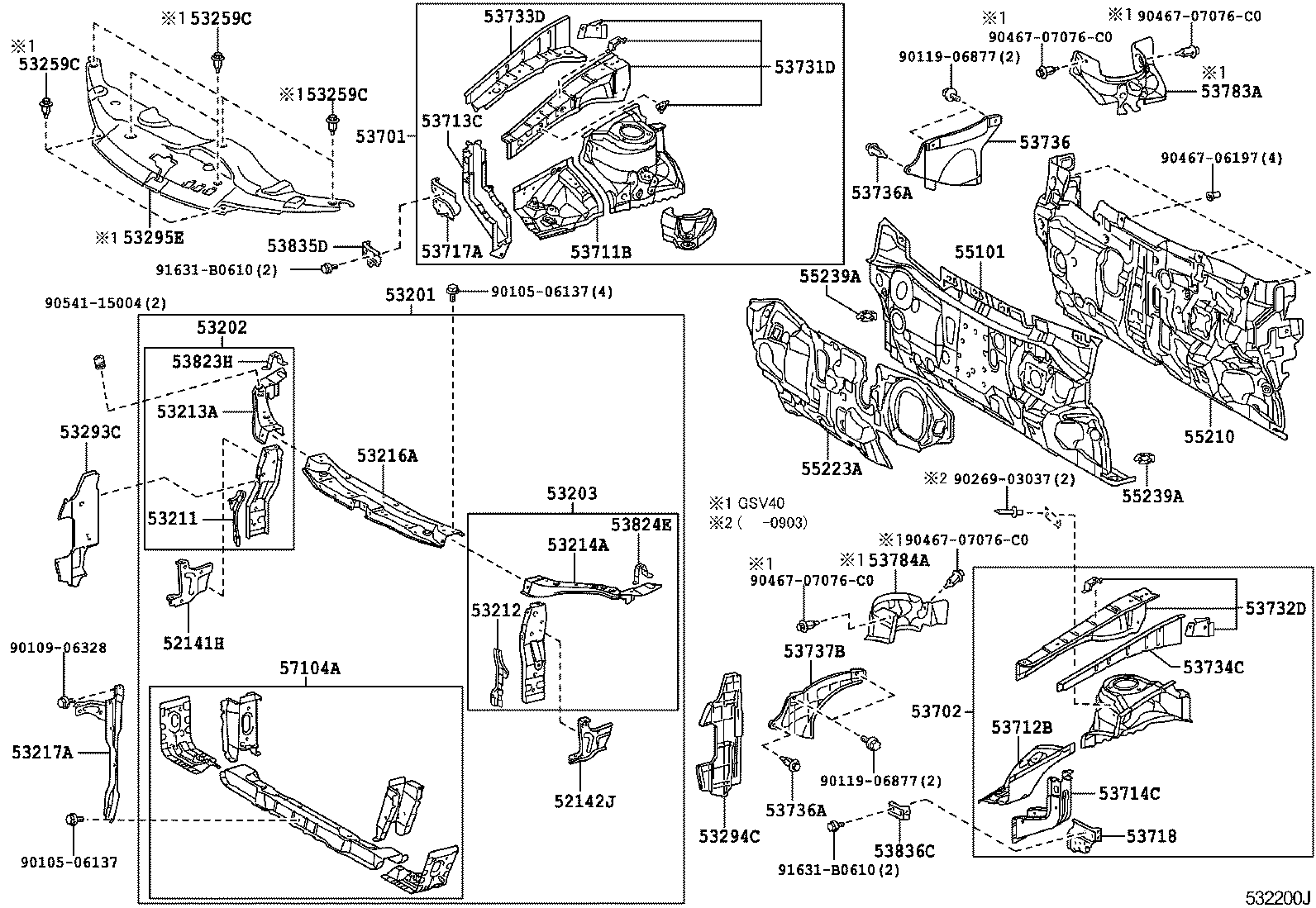 55239-06040 PLATE, DASH PANEL INSULATOR, NO.3 product image