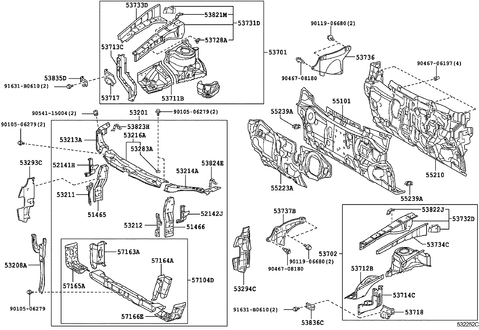 53729-06040 BRACKET, FENDER APRON, RH product image