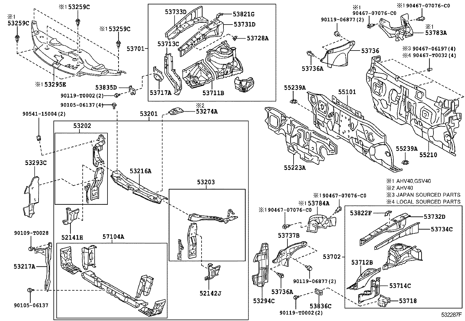 55239-06040 PLATE, DASH PANEL INSULATOR, NO.3 product image
