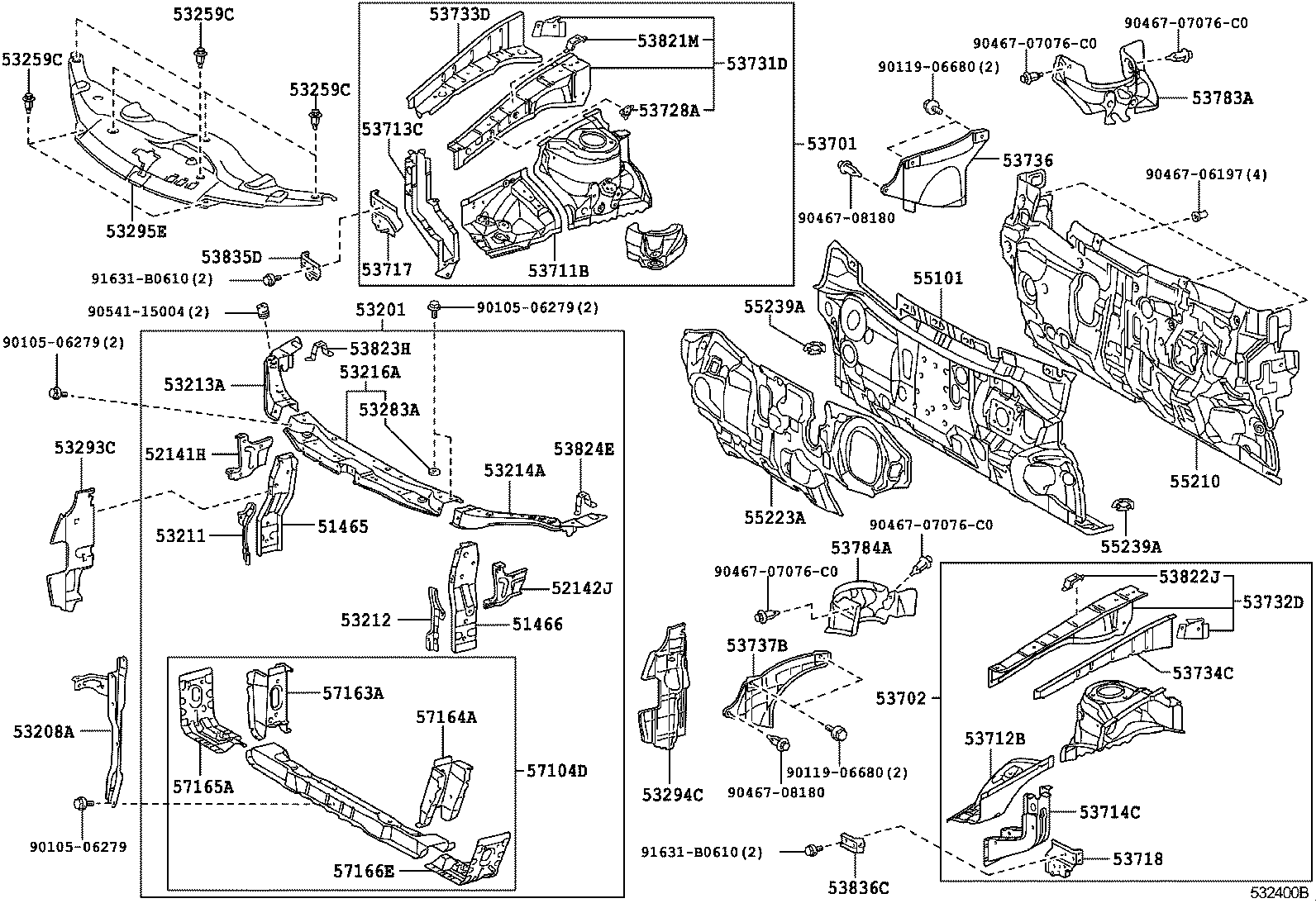 53729-06040 BRACKET, FENDER APRON, RH product image