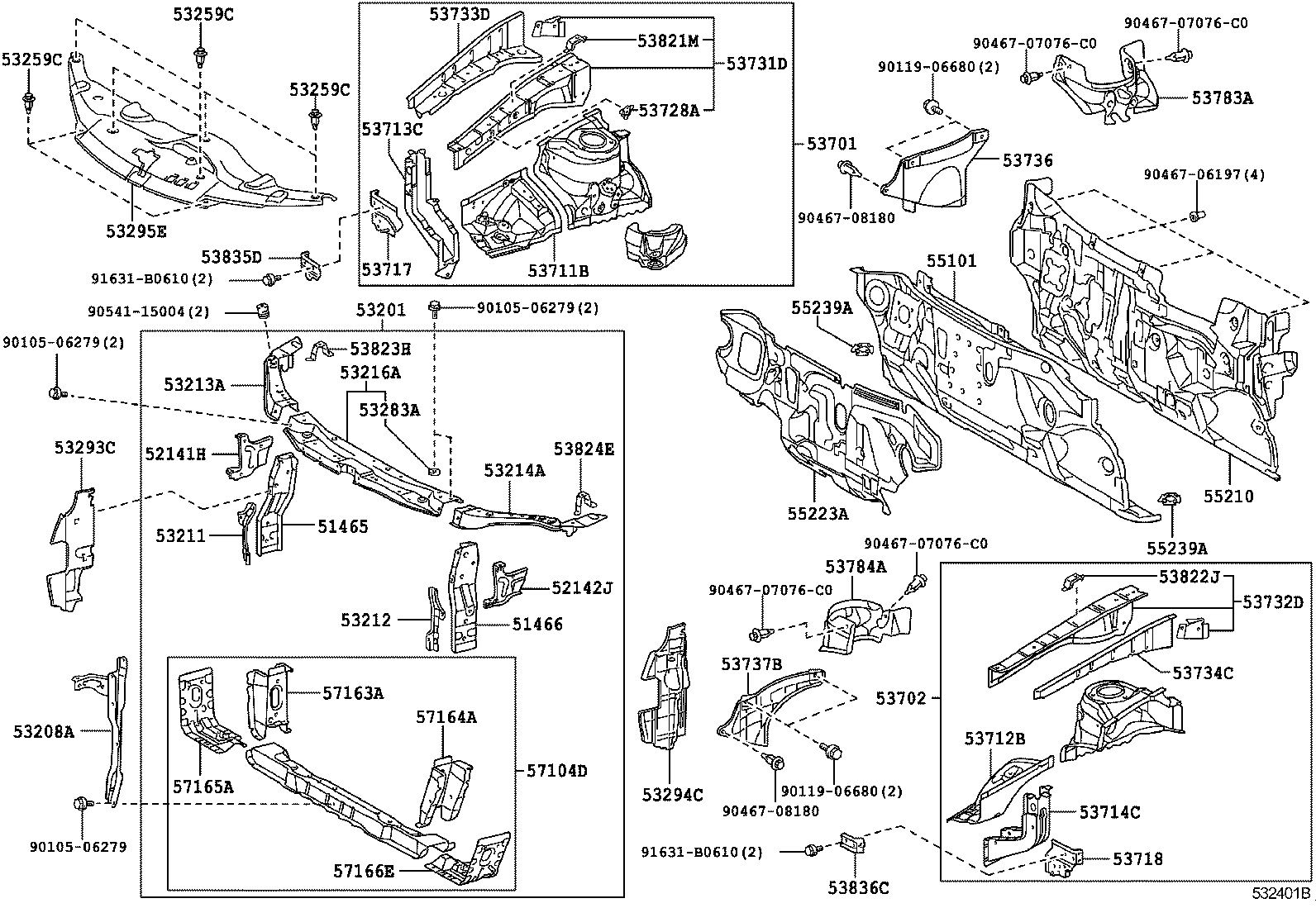 53729-06040 BRACKET, FENDER APRON, RH product image