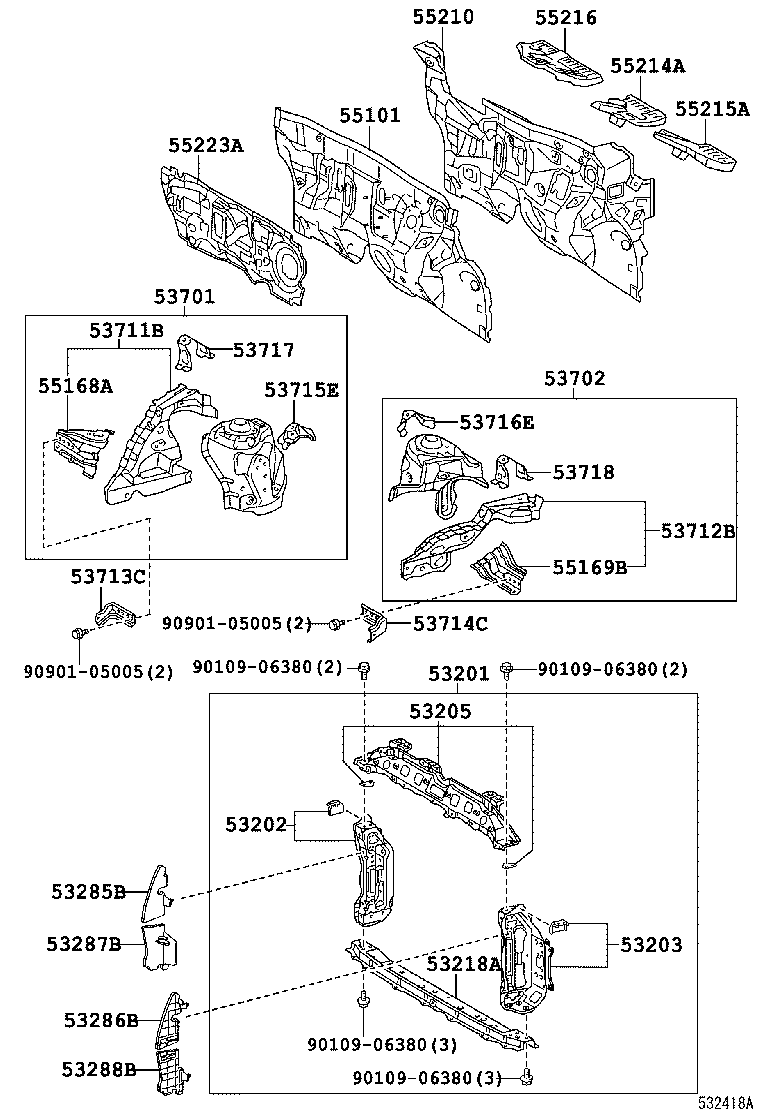 53285-0D100 SEAL, RADIATOR SIDE AIR, NO.1 product image