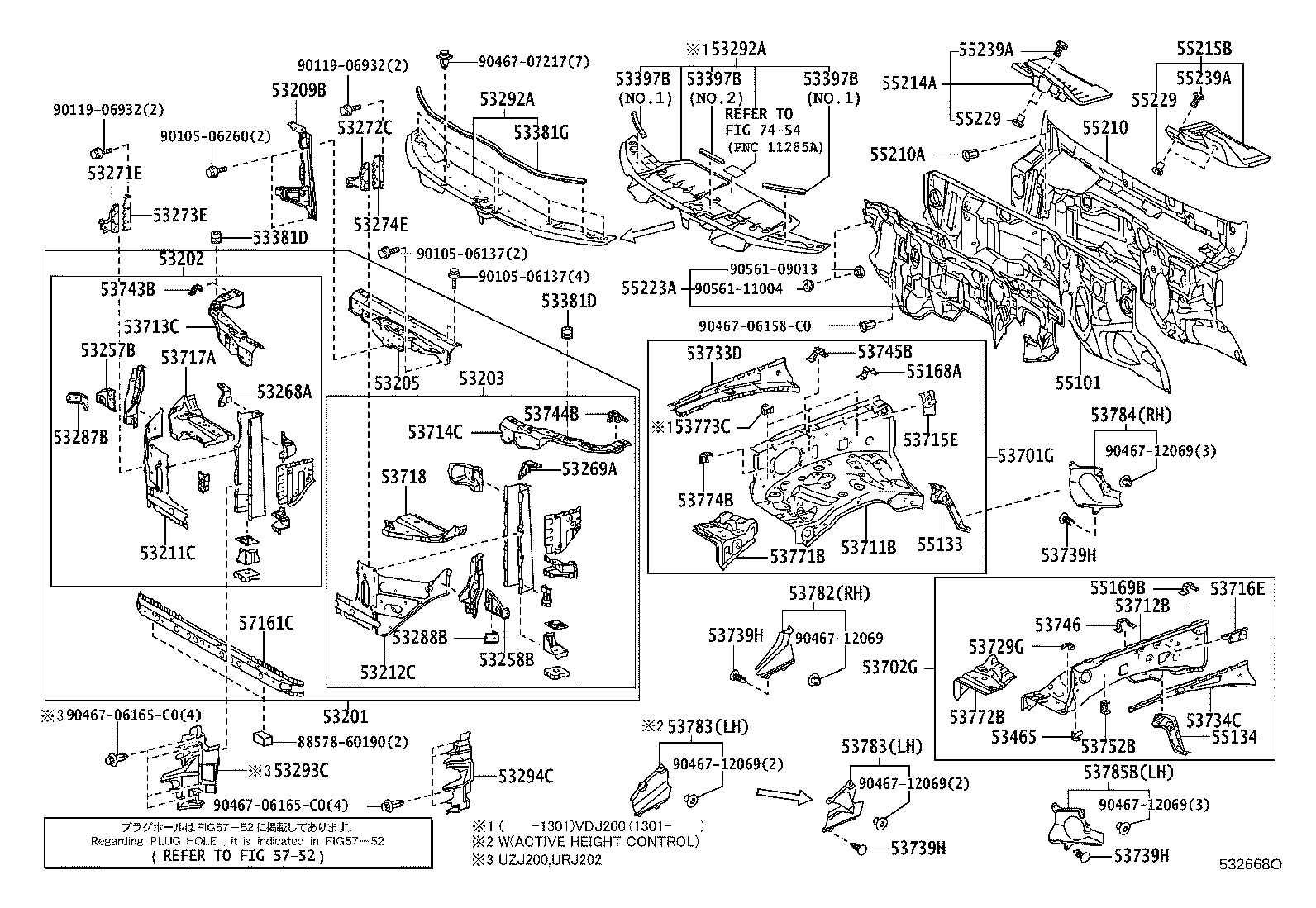 55214-60010 PAD, DASH PANEL INSULATOR,  NO.3 product image