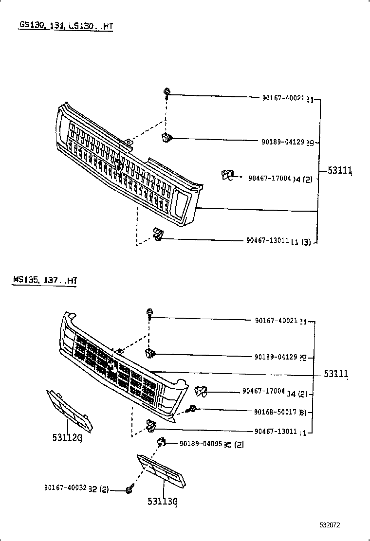 53111-30480 GRILLE, RADIATOR product image