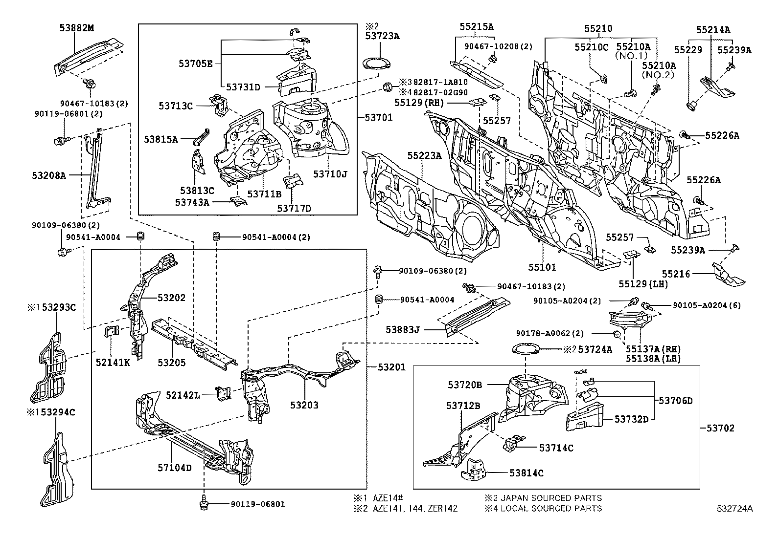 53203-02120 SUPPORT SUB-ASSY, RADIATOR, LH product image