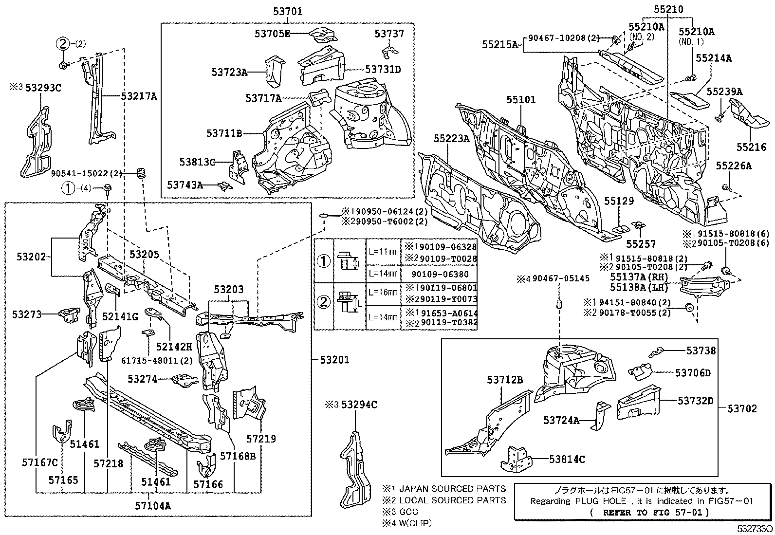 53203-02130 SUPPORT SUB-ASSY, RADIATOR, LH product image