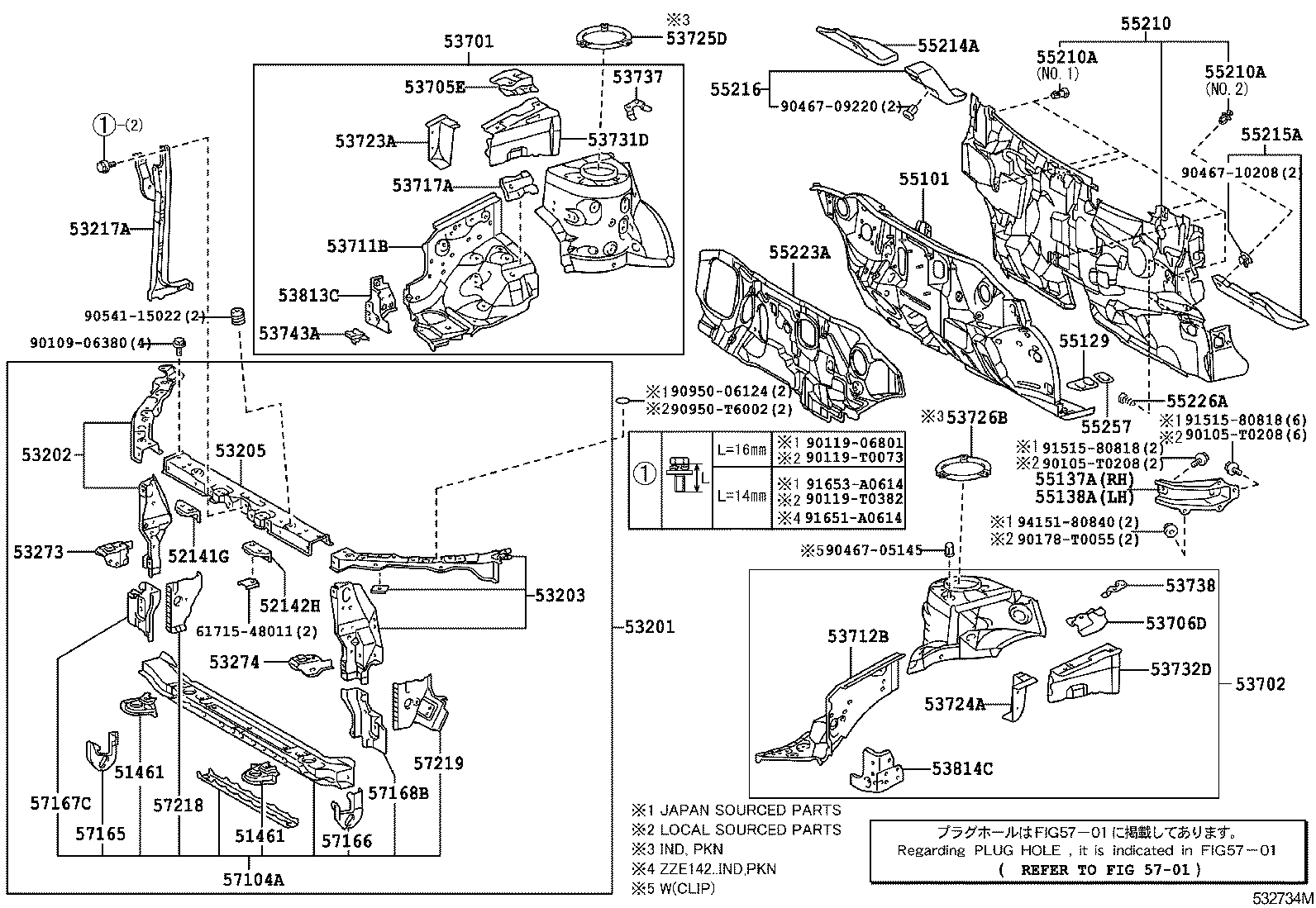 53203-02130 SUPPORT SUB-ASSY, RADIATOR, LH product image