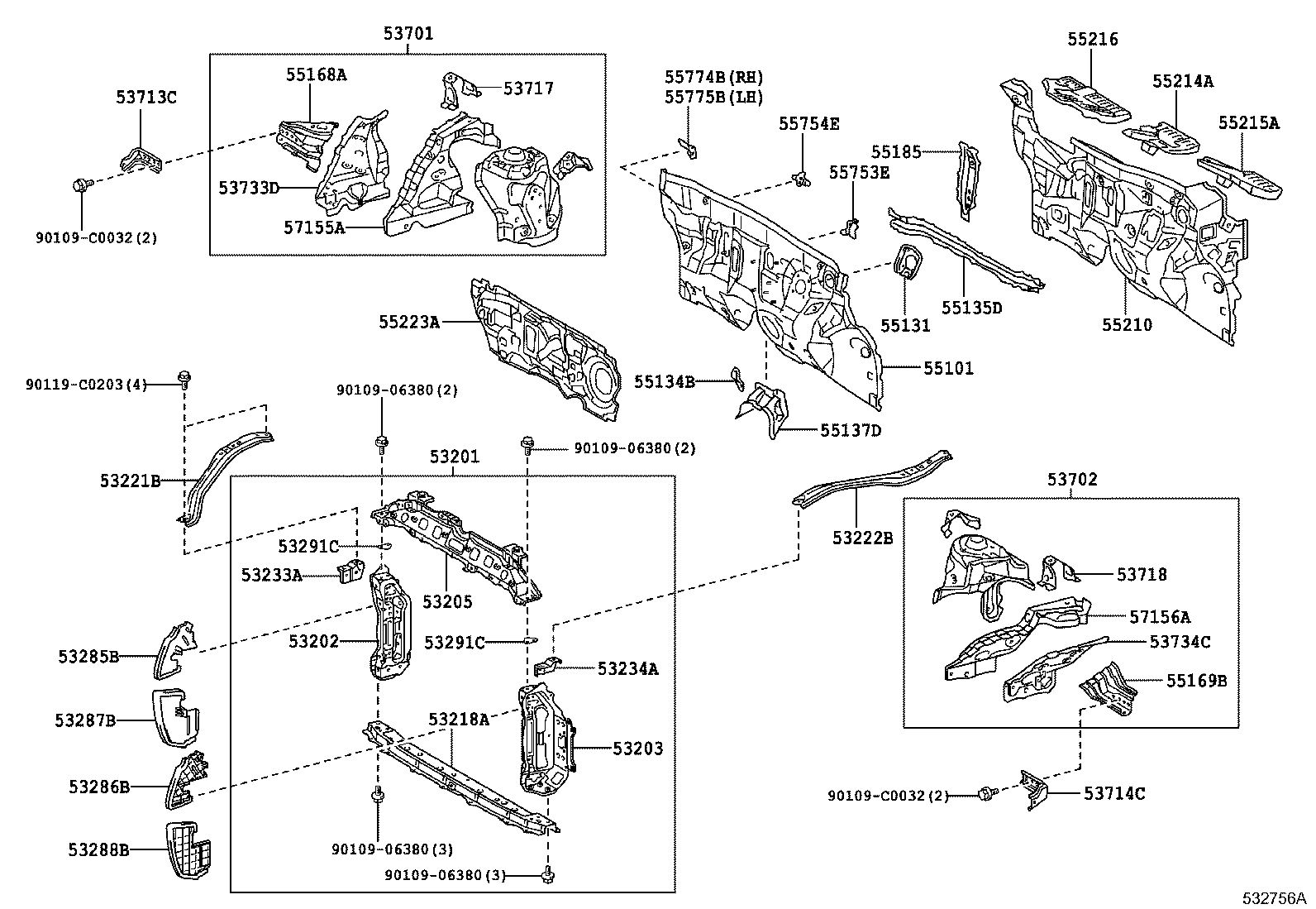 53285-0D080 SEAL, RADIATOR SIDE AIR, NO.1 product image