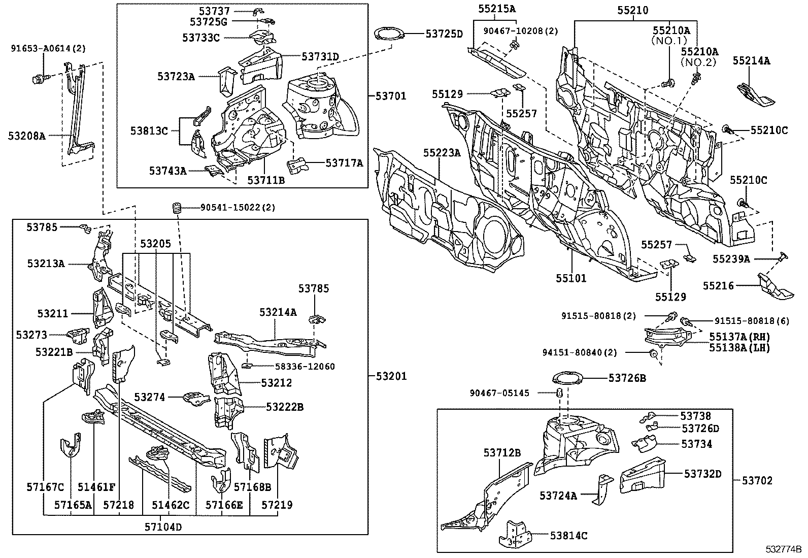 55215-02090 PAD, DASH PANEL INSULATOR, NO.3 product image
