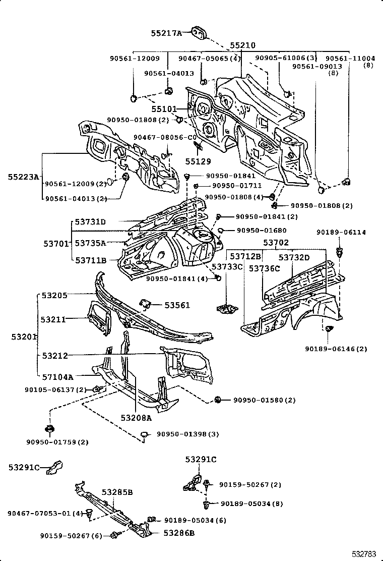53293-30020 DEFLECTOR, RADIATOR UPPER AIR product image