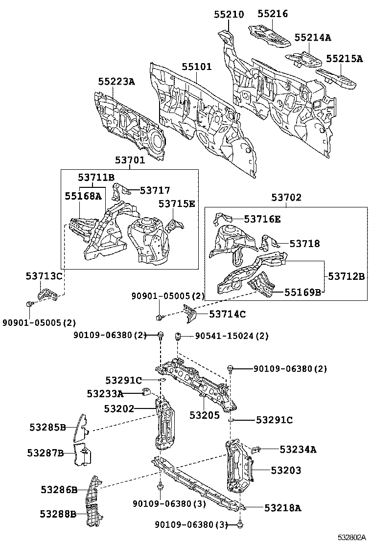 53285-0D070 SEAL, RADIATOR SIDE AIR, NO.1 product image