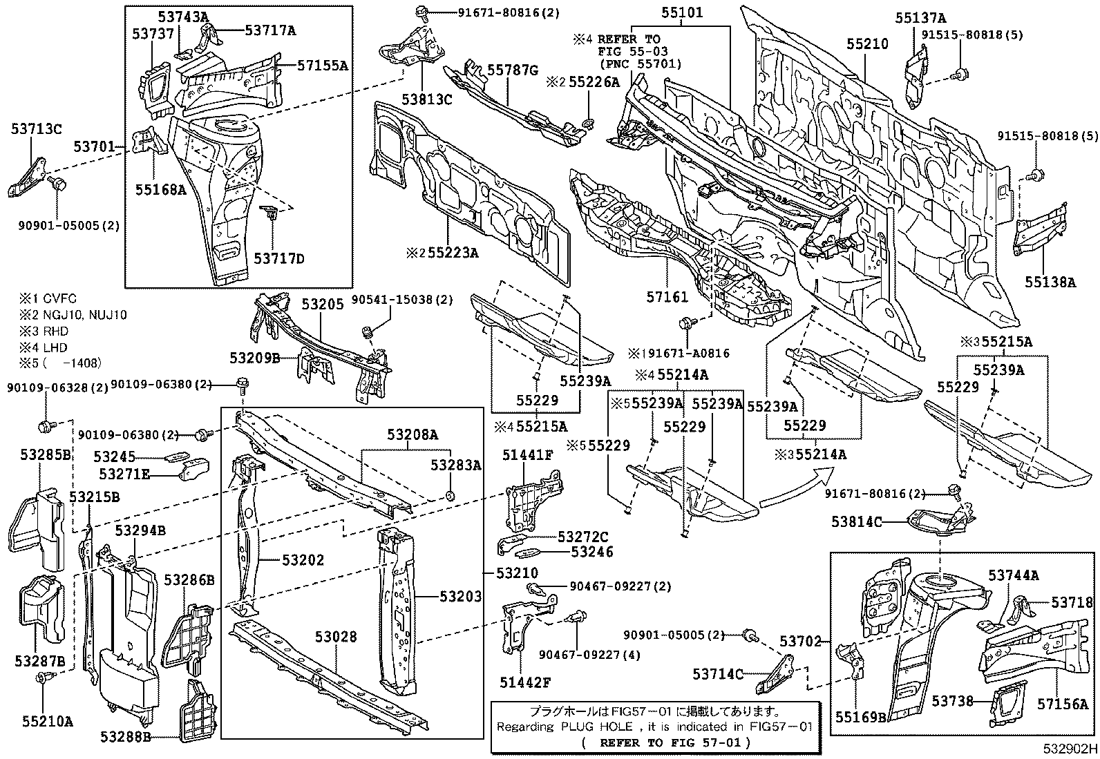 53202-74010 SUPPORT SUB-ASSY, RADIATOR, RH product image