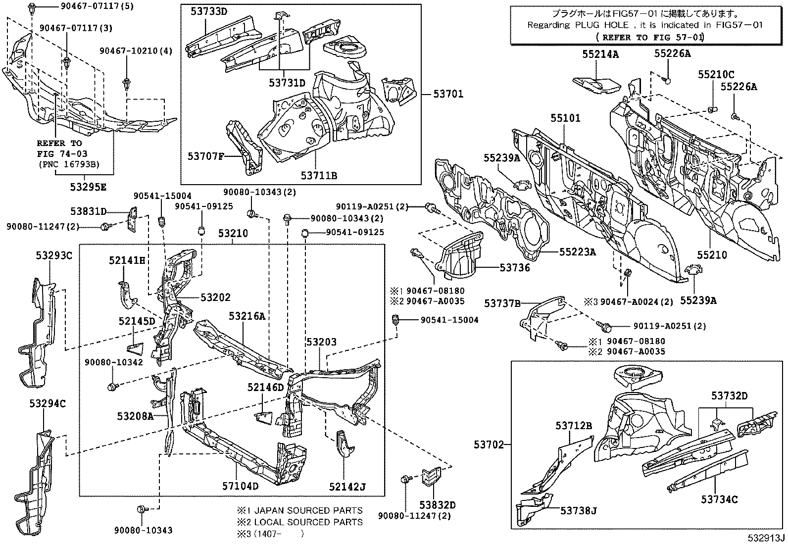 53210-0T012 SUPPORT ASSY, RADIATOR product image