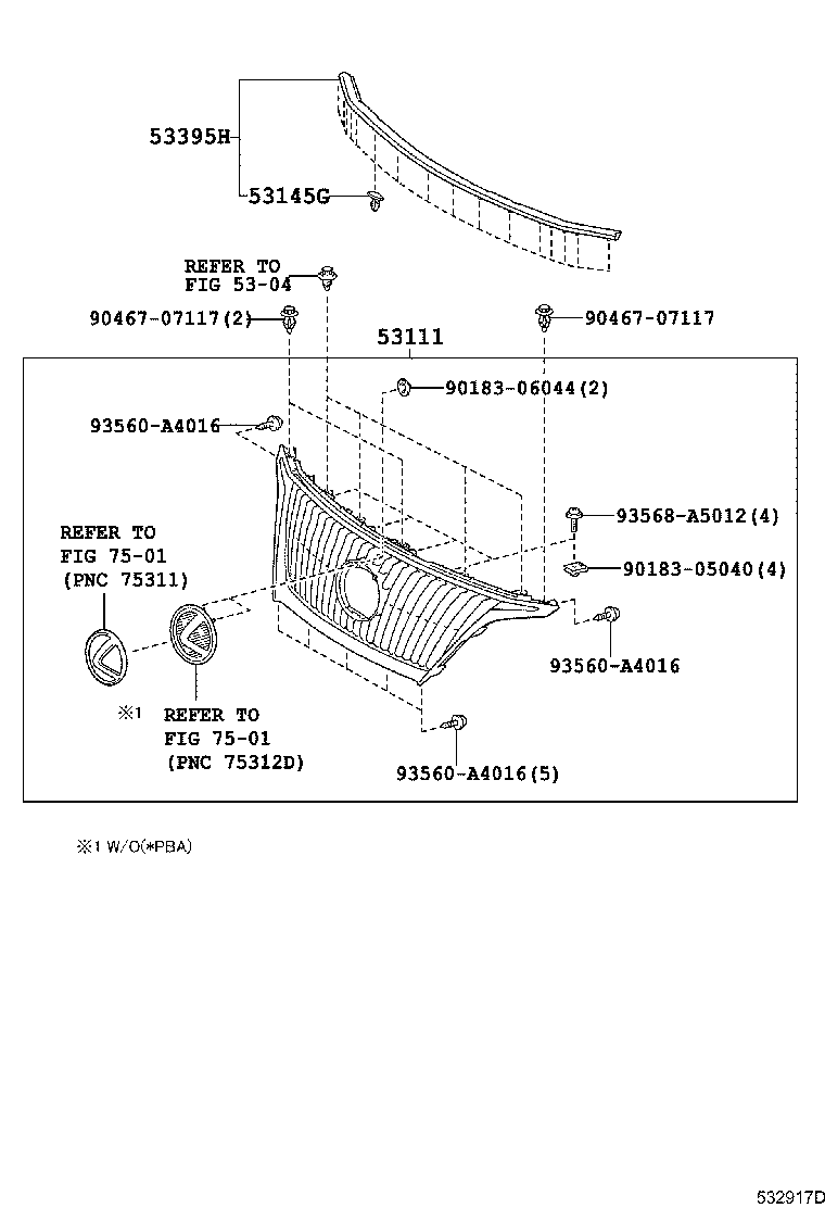 53101-48902 GRILLE, RADIATOR product image