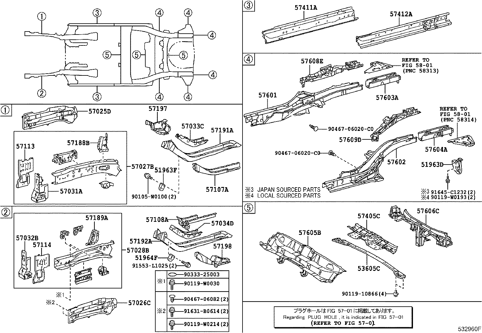 57028-02020 MEMBER SUB-ASSY, FRONT SIDE, INNER LH product image