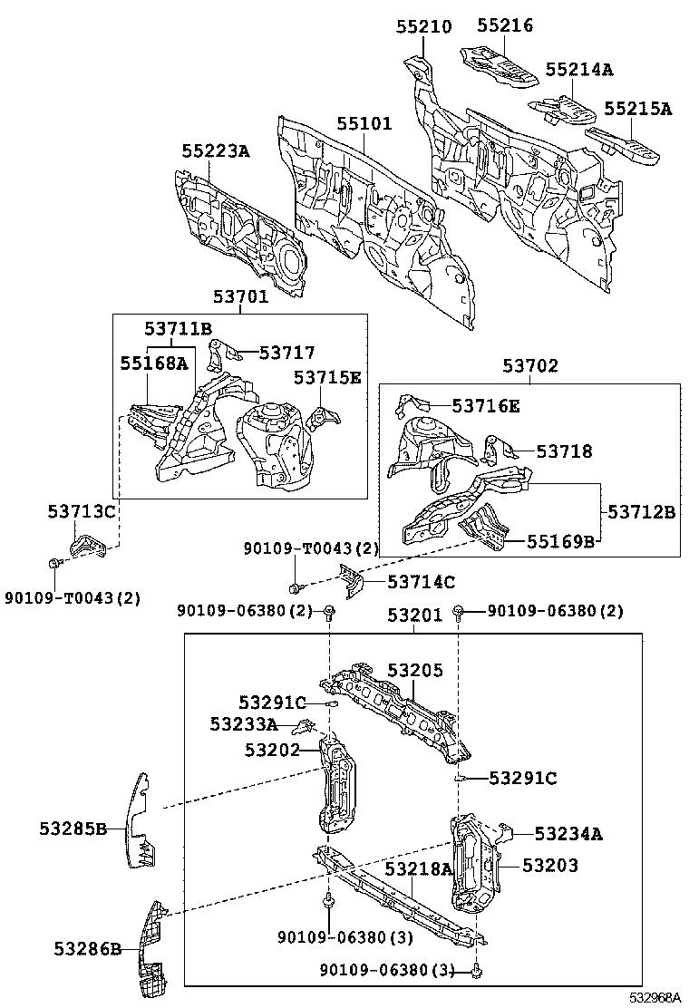 53285-0D100 SEAL, RADIATOR SIDE AIR, NO.1 product image