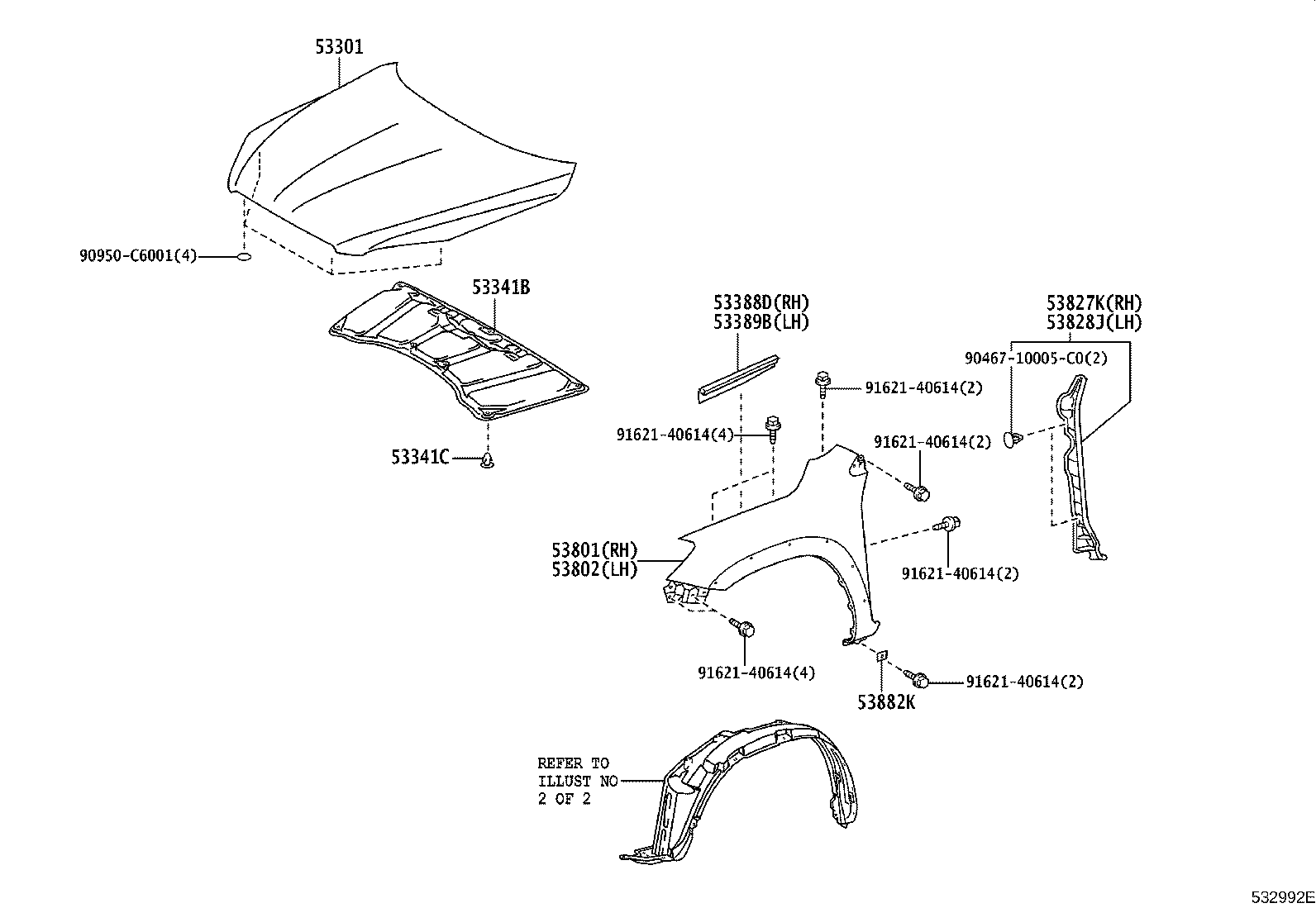 53875-0R040 LINER, FRONT FENDER, RH product image