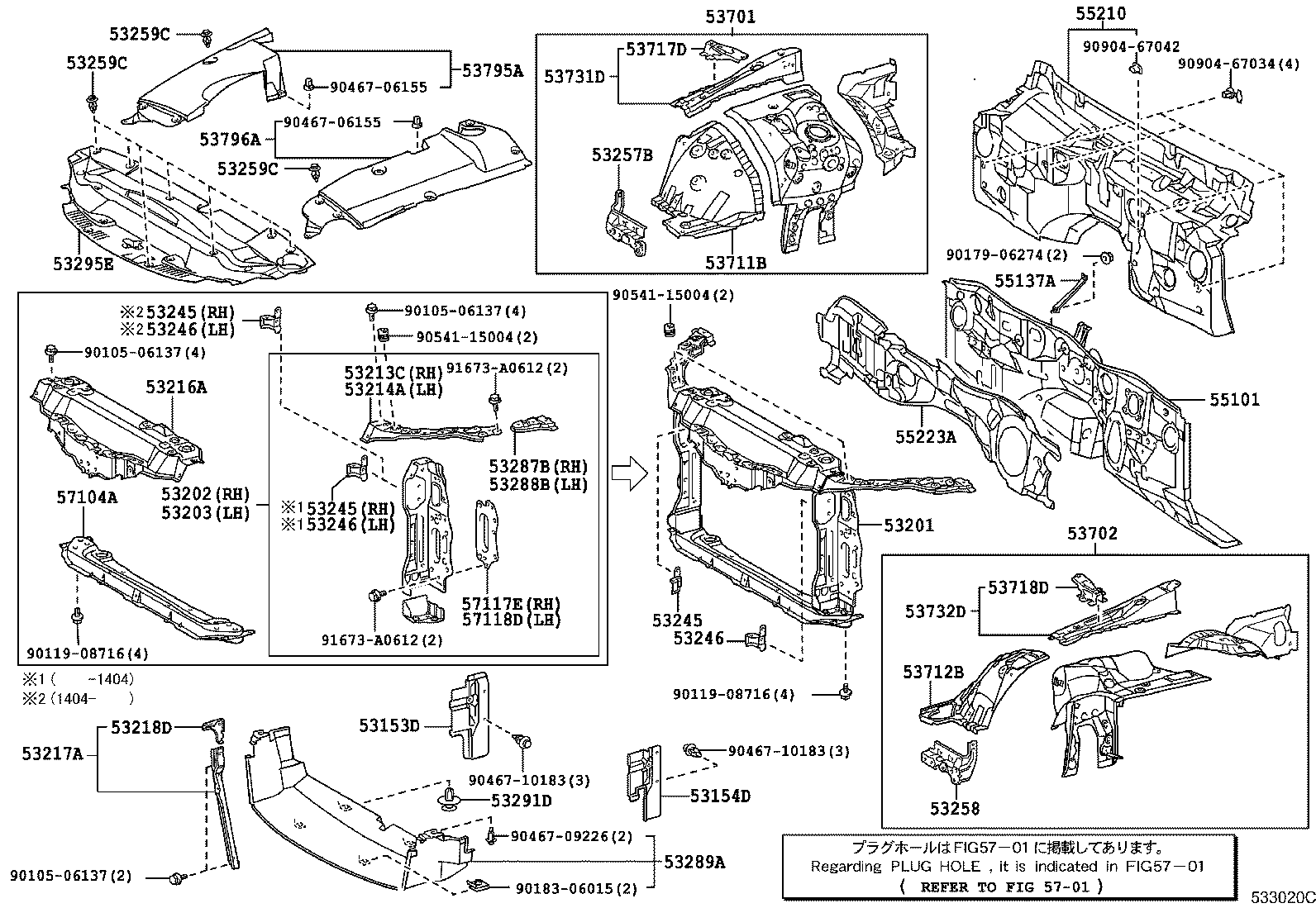 55101-53240 PANEL SUB-ASSY, DASH product image