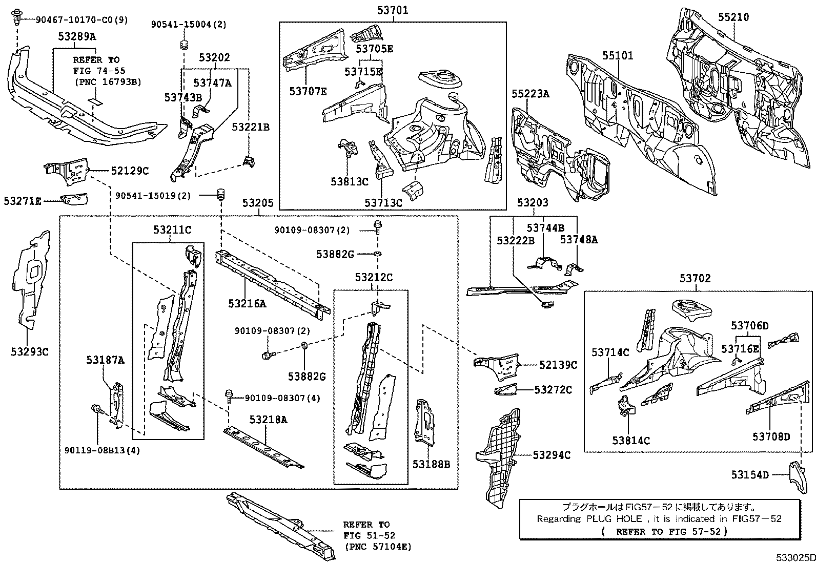 53705-42011 MEMBER SUB-ASSY, FRONT APRON TO COWL SIDE, RH product image