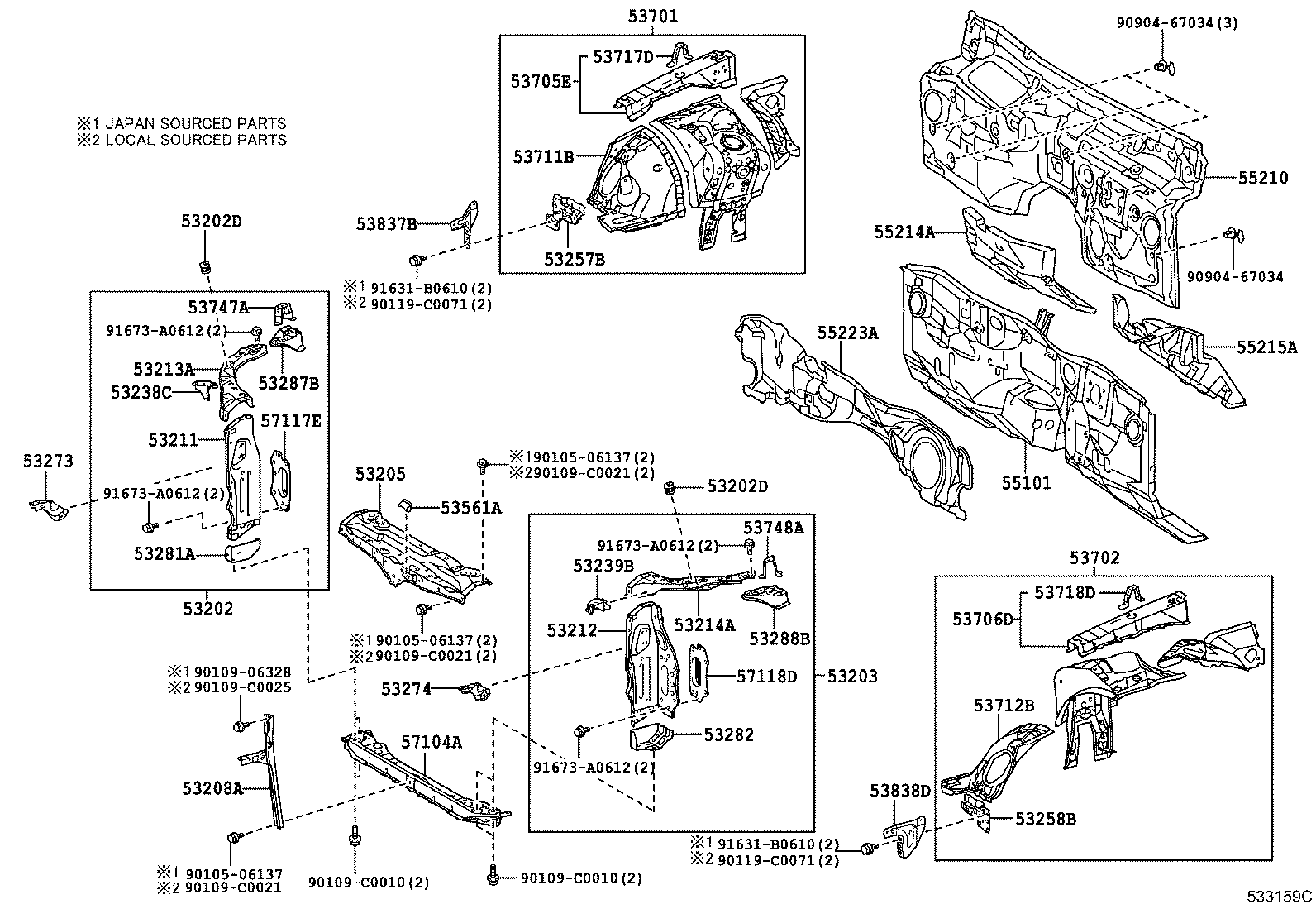 53289-0N030 COVER, RADIATOR SUPPORT OPENING product image